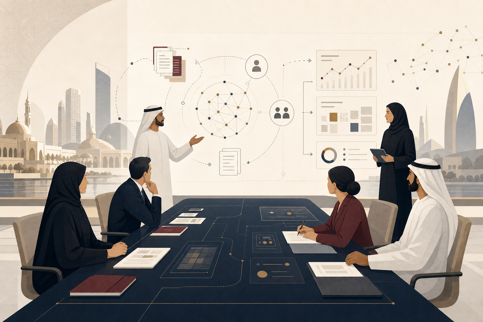 Editorial illustration for The Emirates Intelligencer