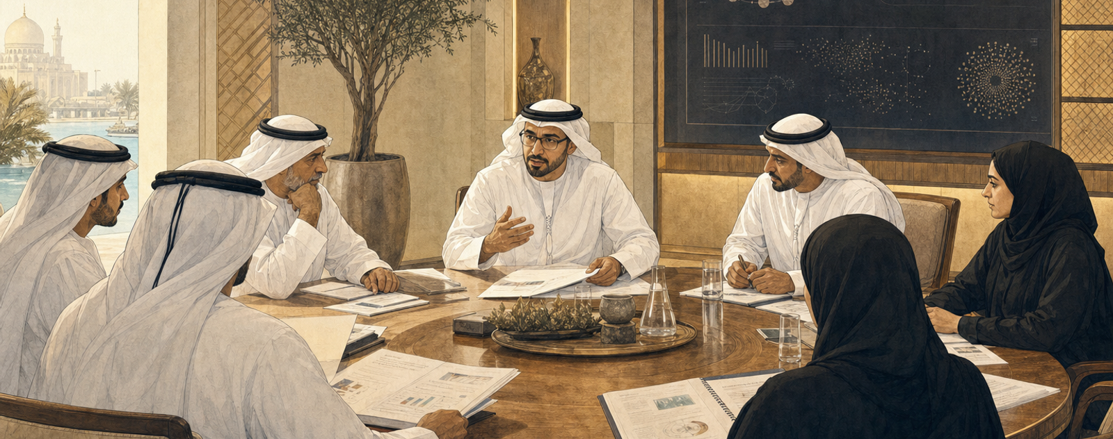 Editorial illustration for The Emirates Intelligencer