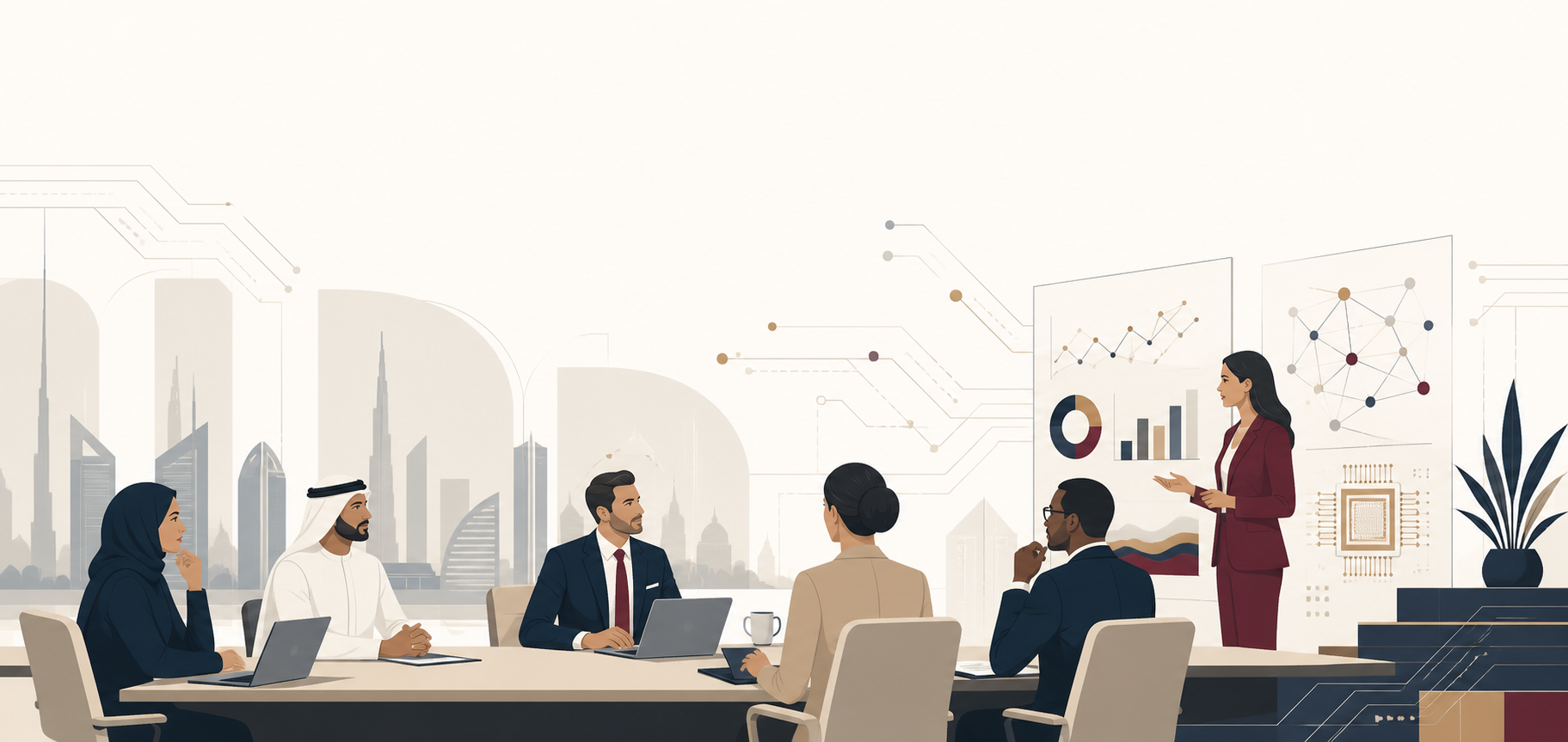 Editorial illustration for The Emirates Intelligencer