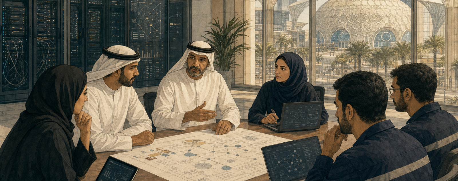 Editorial illustration for The Emirates Intelligencer