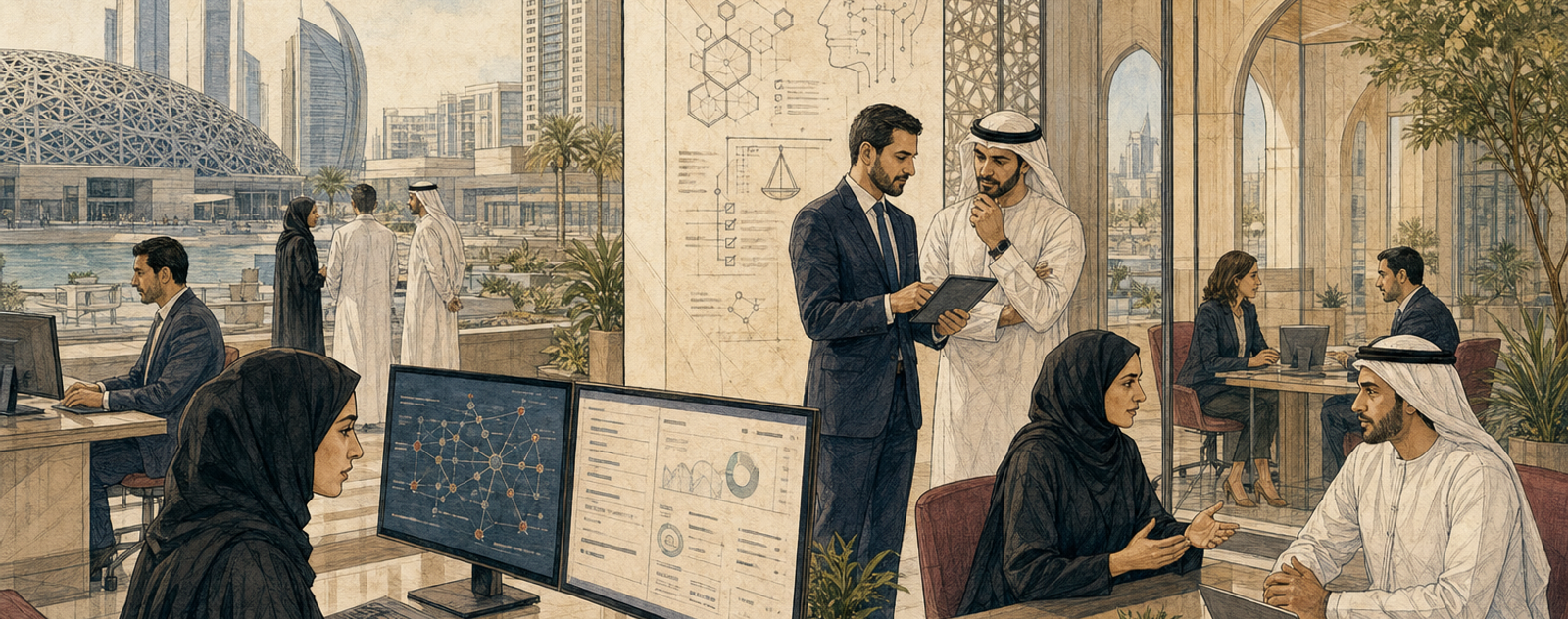 Editorial illustration for The Emirates Intelligencer