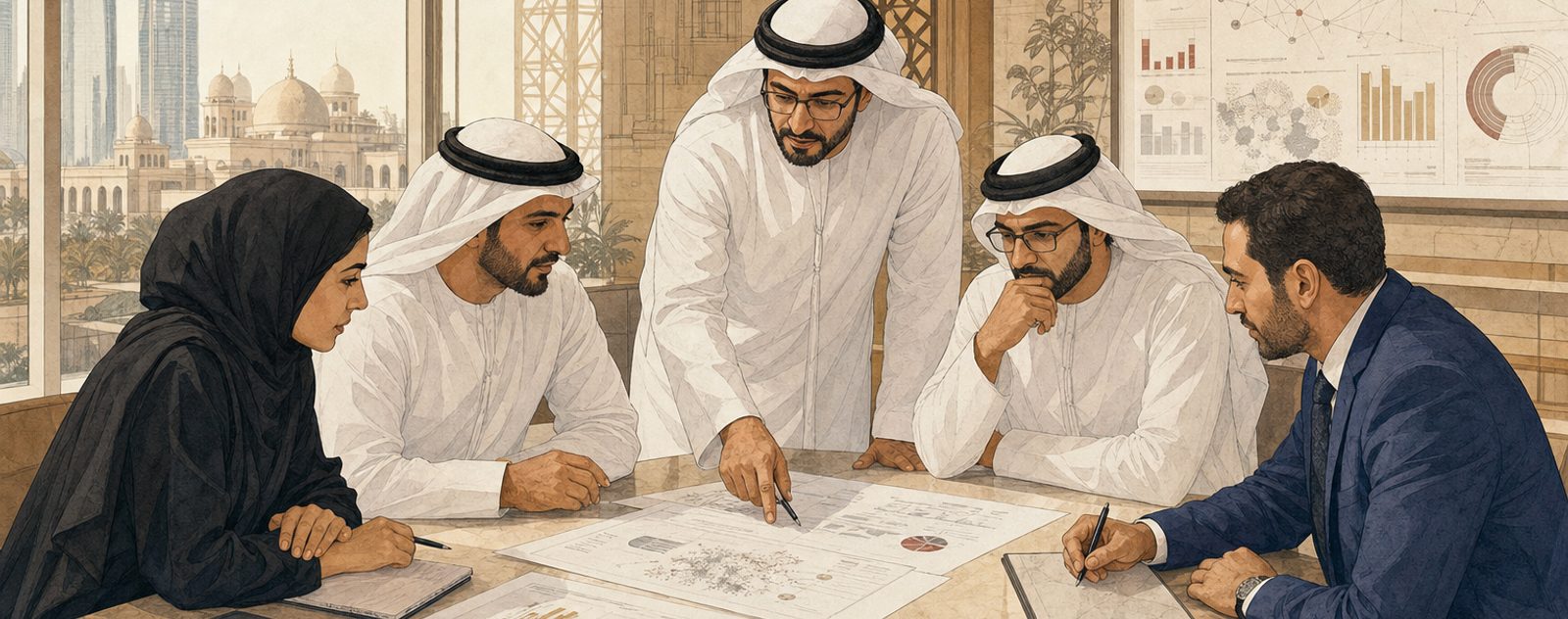 Editorial illustration for The Emirates Intelligencer