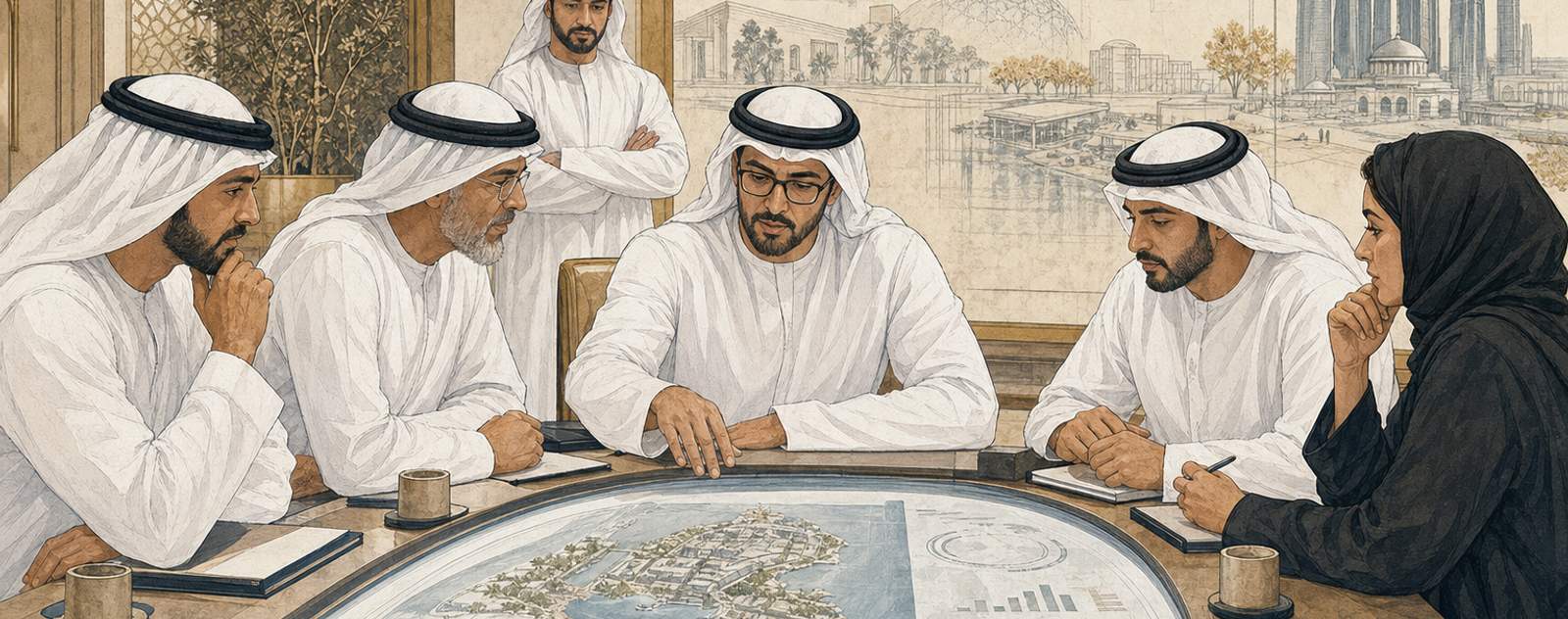 Editorial illustration for The Emirates Intelligencer