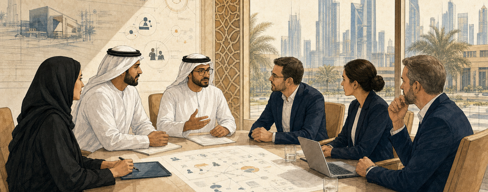 Editorial illustration for The Emirates Intelligencer