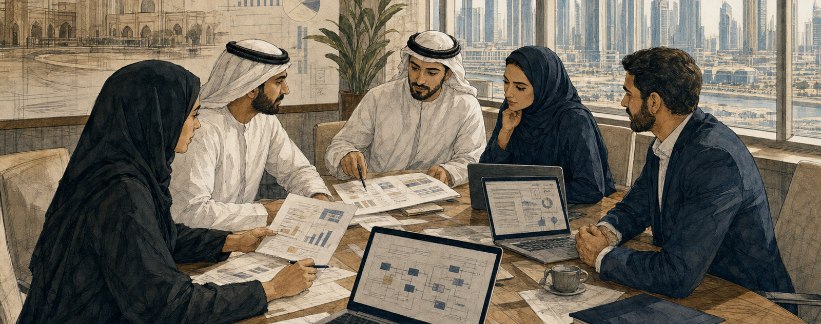Editorial illustration for The Emirates Intelligencer