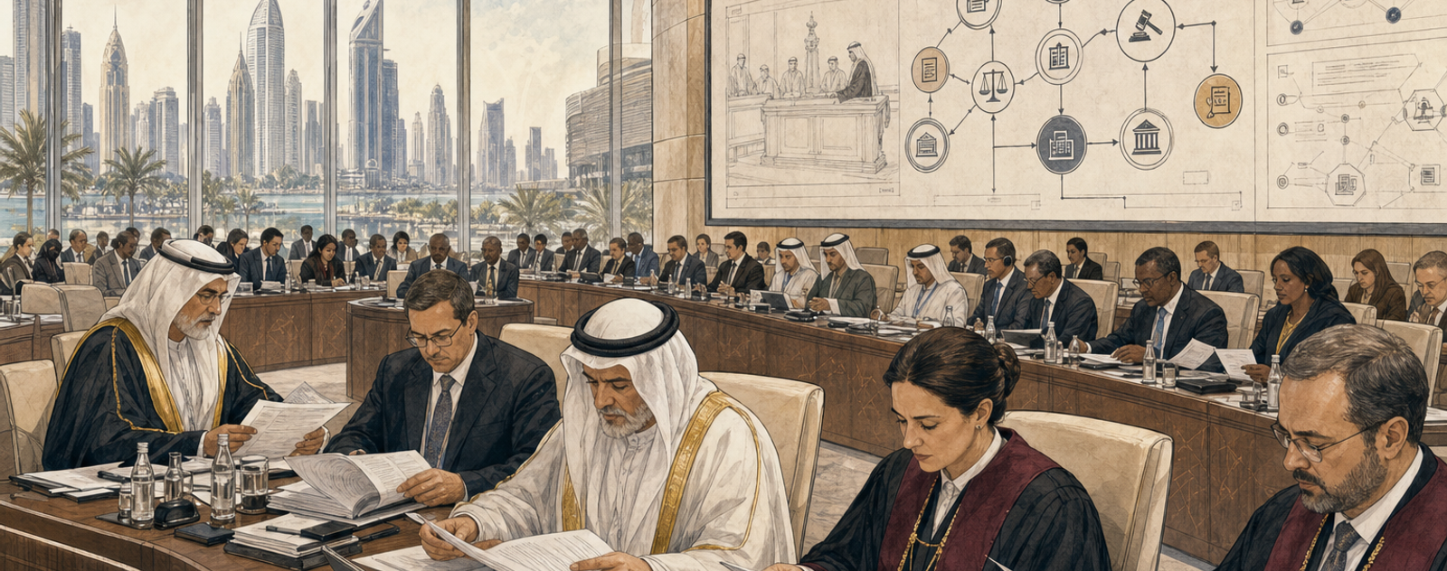 Editorial illustration for The Emirates Intelligencer