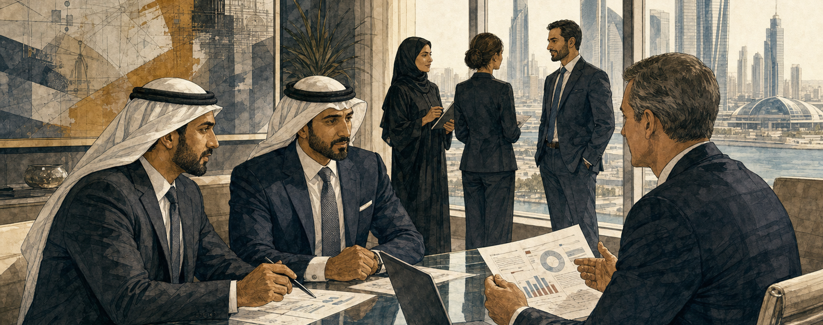 Editorial illustration for The Emirates Intelligencer