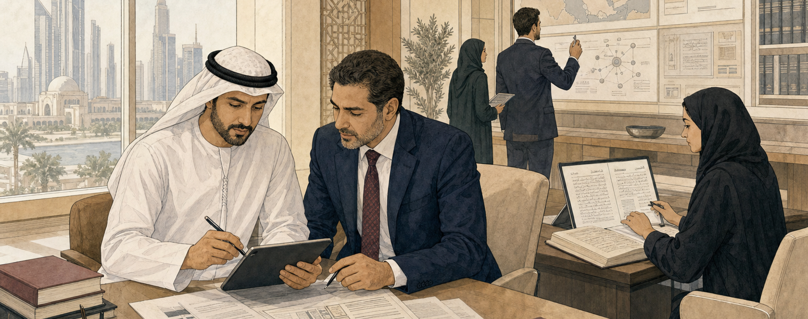 Editorial illustration for The Emirates Intelligencer