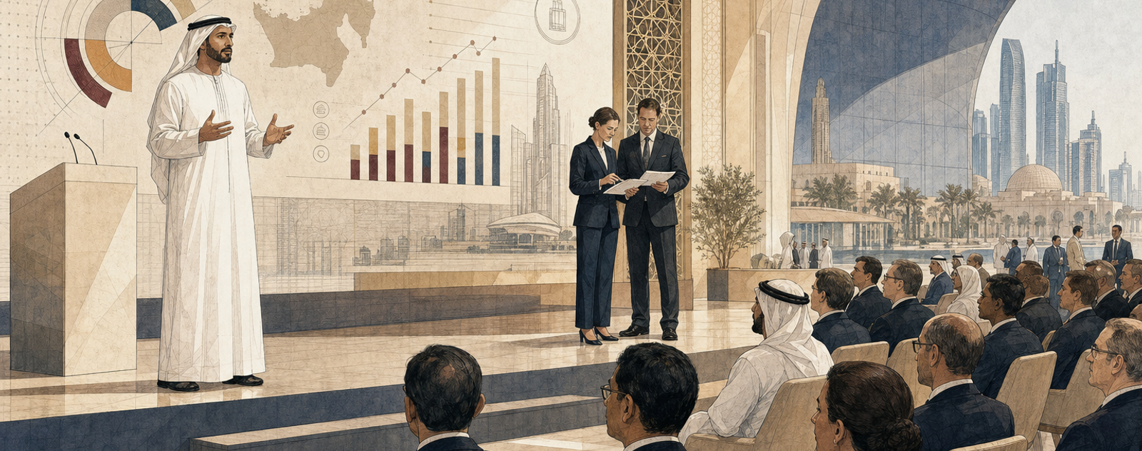 Editorial illustration for The Emirates Intelligencer