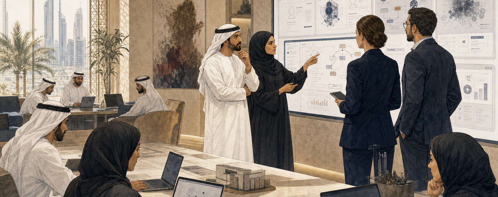 Editorial illustration for The Emirates Intelligencer