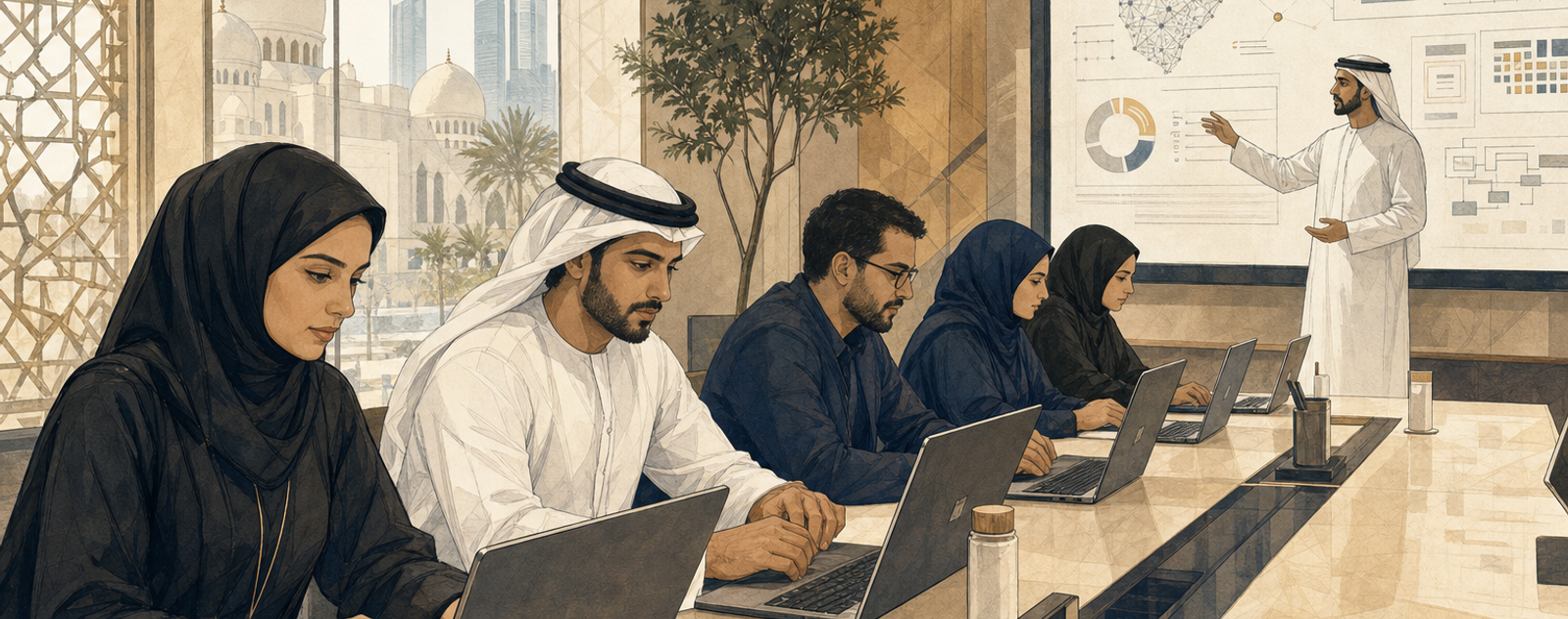 Editorial illustration for The Emirates Intelligencer